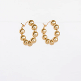 Stacked Gold Beads Hoops