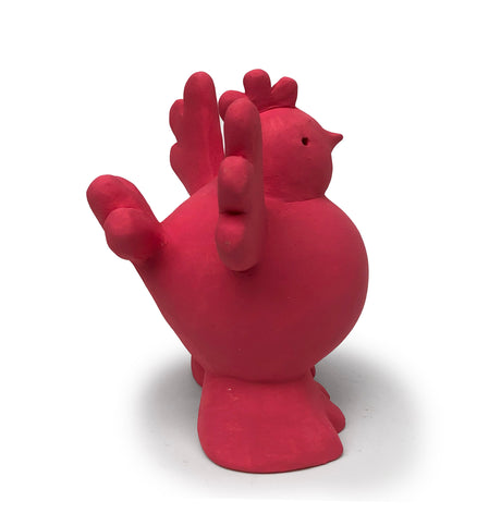 Austyn's red ceramic Deluxe Chicken sculpture evokes a curious humor as a salve to the oft absurd and alienating experience of existing. Bring one home as part of your family!&nbsp;