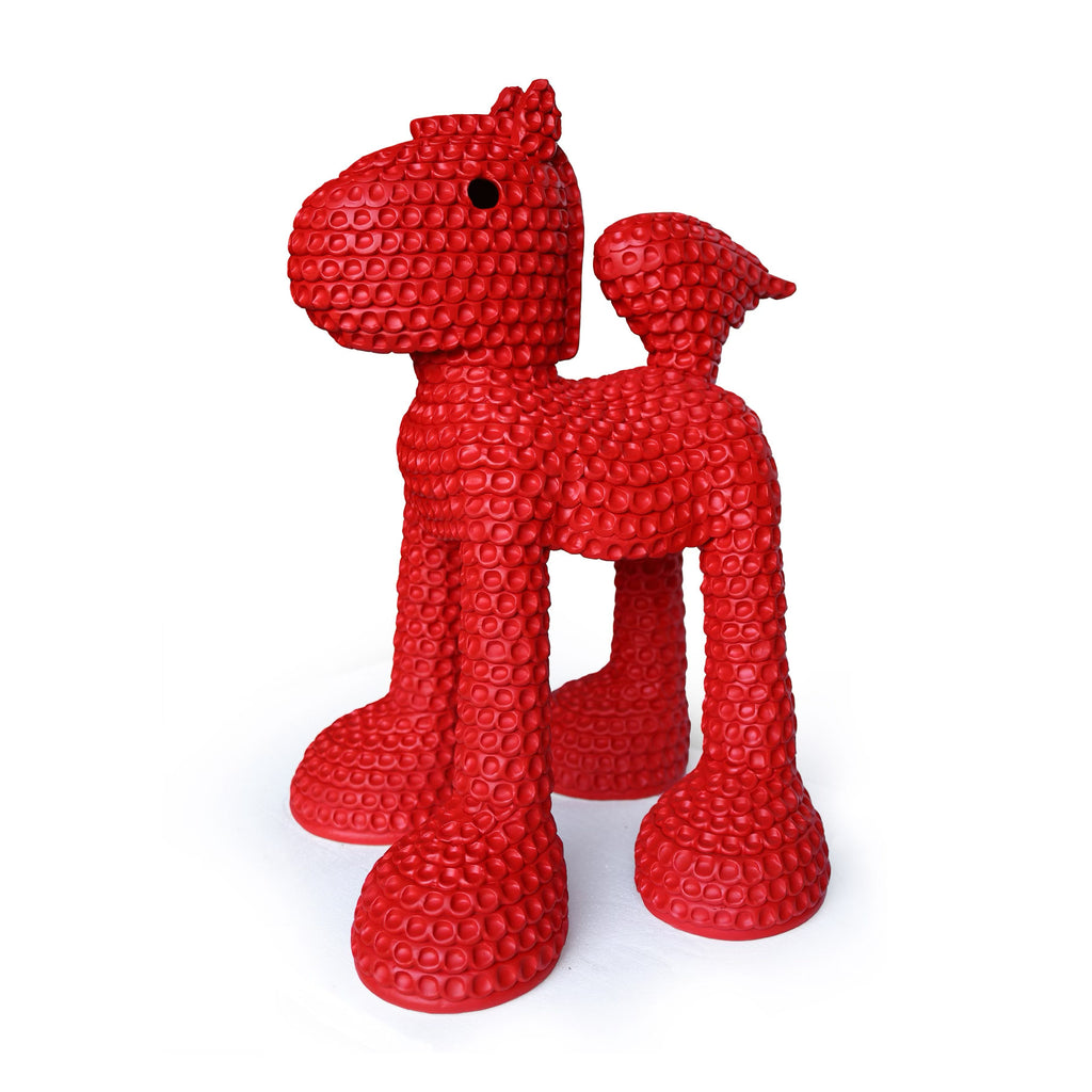 Sparta is a big red pony and part of Austyn's Happy Team. A four-legged strong sculpture with thumbprint texture!
