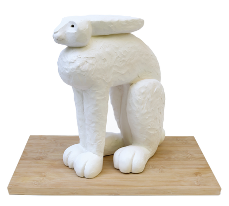 Speed is a zippy white rabbit Part of Austyn's Happy Team, this ceramic rabbit sculpture has touchable texture!