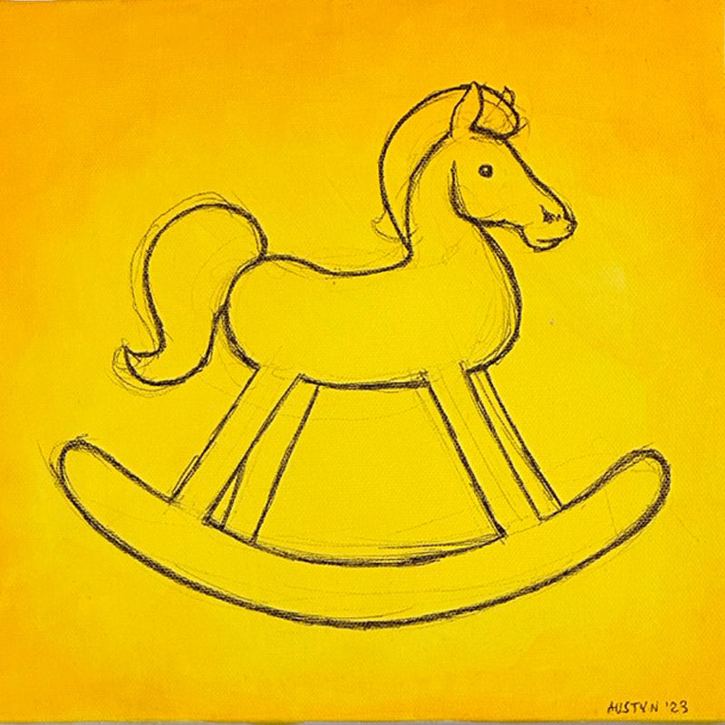 Austyn Taylor's study of the quintessential rocking horse on canvas. A new series of paintings. 