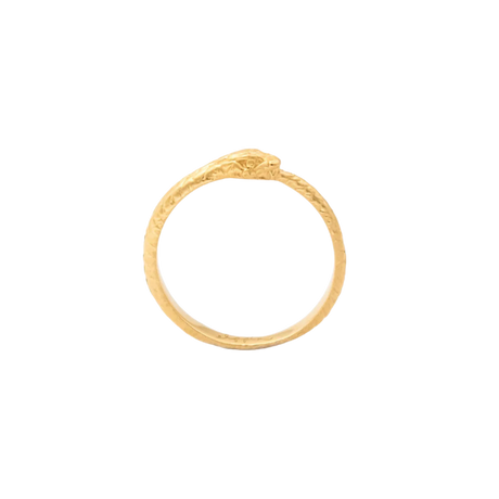 Carved ouroboros snake symbol in 22k vermeil gold