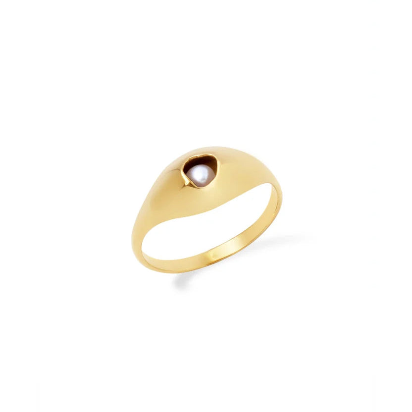 Carina Hardy Pearl Dome Ring in 22K Gold Vermeil 