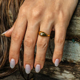 Carina Hardy Pearl Dome Ring in 22K Gold Vermeil on Model 