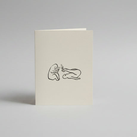 Greeting Card with 2 Abstract People Cheering and Rolling Around