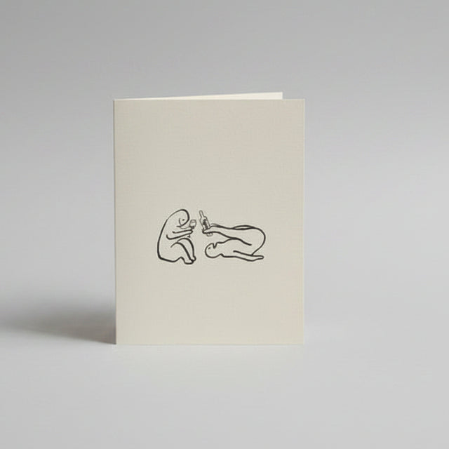 Greeting Card with 2 Abstract People Cheering and Rolling Around