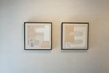 A diptych of The Other Way and the Back Way original abstract paintings by Danielle Hutchens