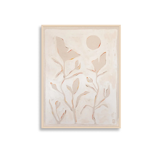 Earth pigment painting of poppy flowers in abstract by Los Angeles painter Danielle Hutchens