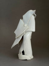 White porcelain ceramic bird sculpture by David Duncan Livingston