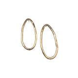 Big oval front facing hoops are hand formed and cast in bronze or silver. Lightweight but strong on statement!