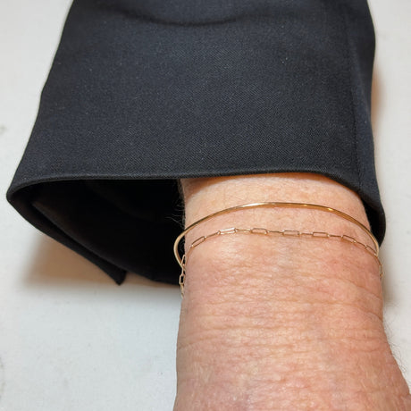 Fused 14K Gold Bangle Permanent Jewelry at Poet and the Bench