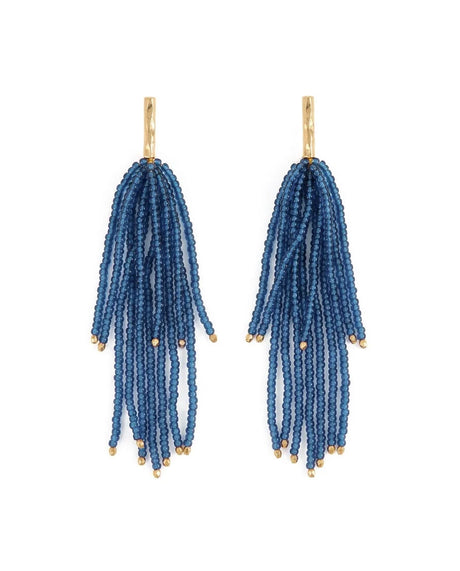 IAA / Earrings / Beaded Fringe / Marissa Cascading Blue