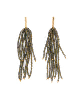 IAA / Earrings / Beaded Fringe / Marissa Cascading Olive