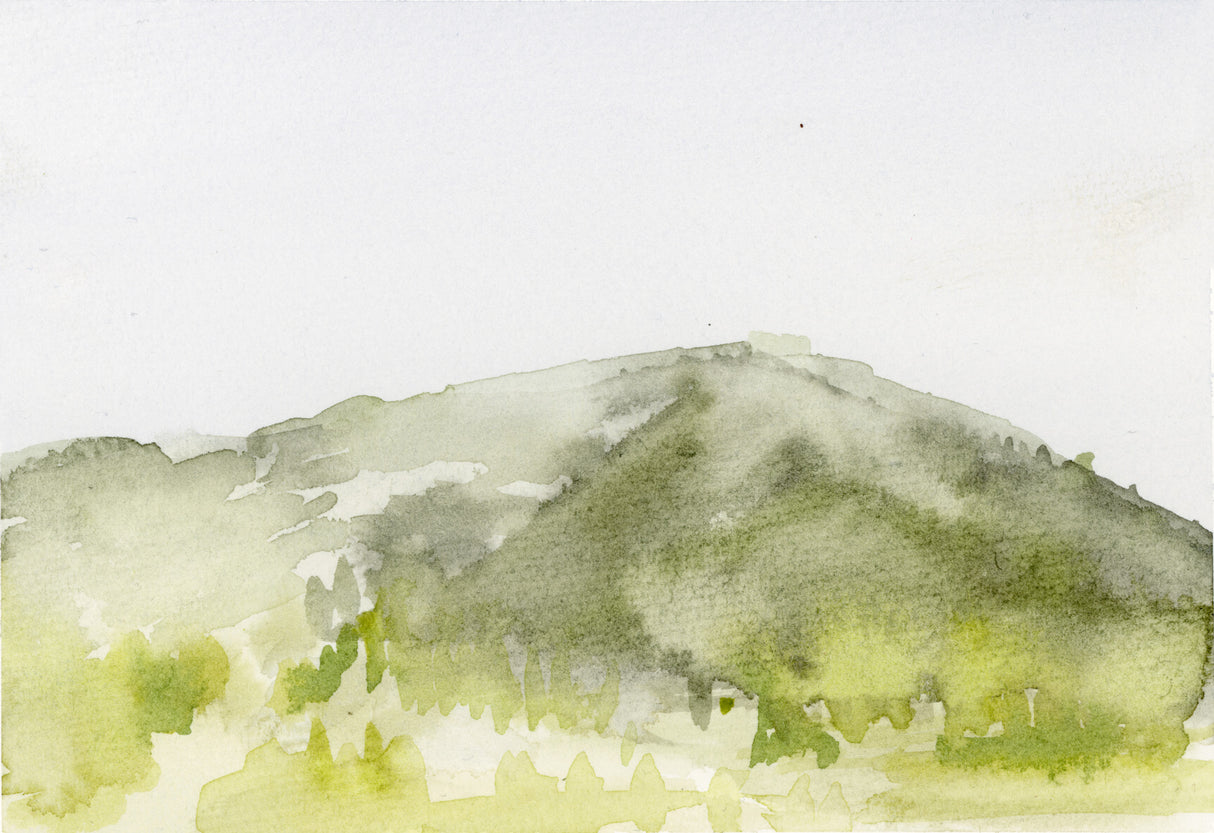 Ilysa Leder / Fine Art / Watercolor / Delusions of Grandeur / Mount Tamalpais Bluebird Sky