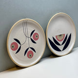 Julems / Ceramics / Hanging Plate / Dark Pink Triple Flower