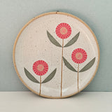 Julems / Ceramics / Hanging Plate / Pink Triple Flower