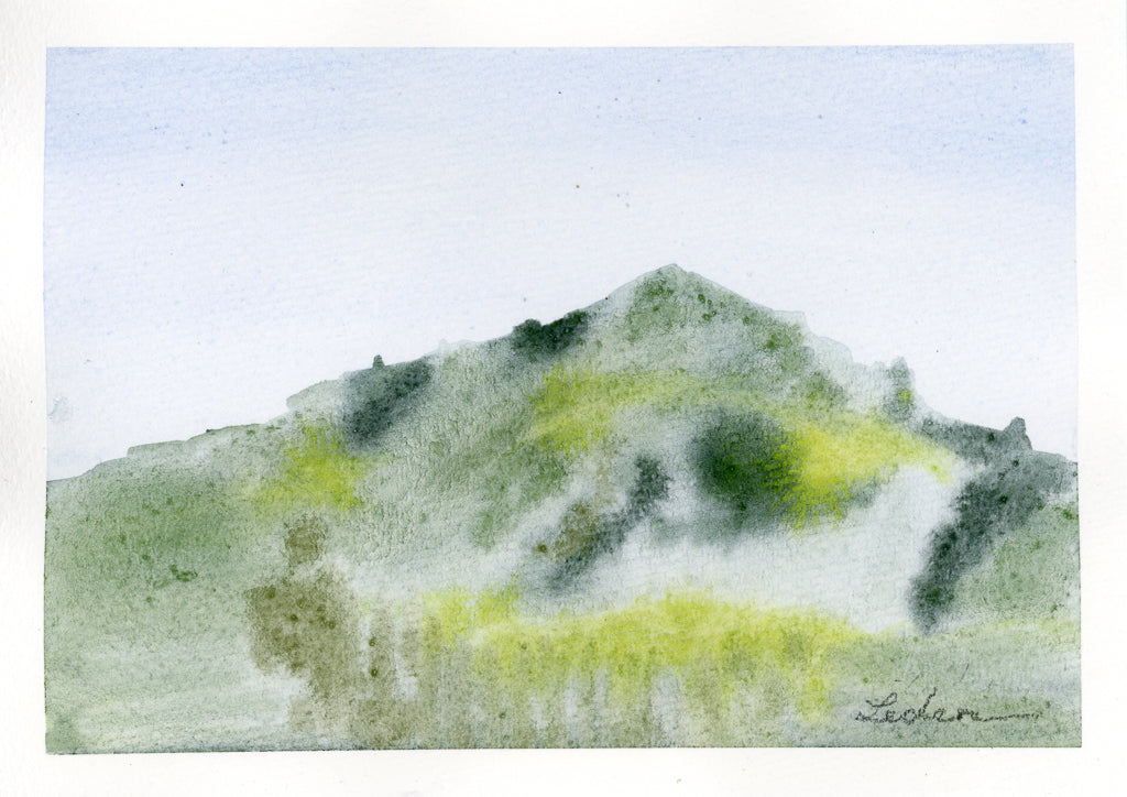 Midday Spring 1 of Mt Tam in Marin County in watercolor by artist Ilysa Leder