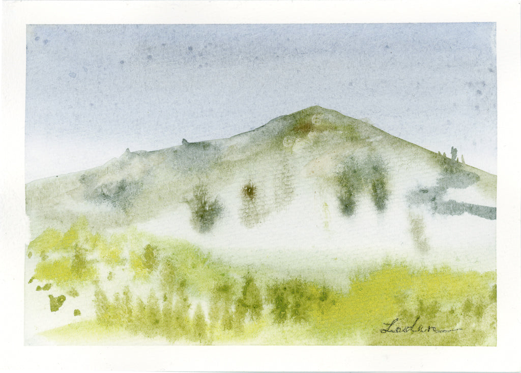 Midday Spring 2 of Mt Tam in watercolor by artist Ilysa Leder