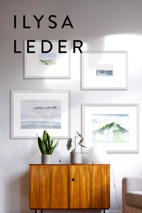 Ilysa Leder Watercolors of Mt Tamalpais in Marin County, and Stinson Beach, Sonoma Wine Country and Sea Ranch