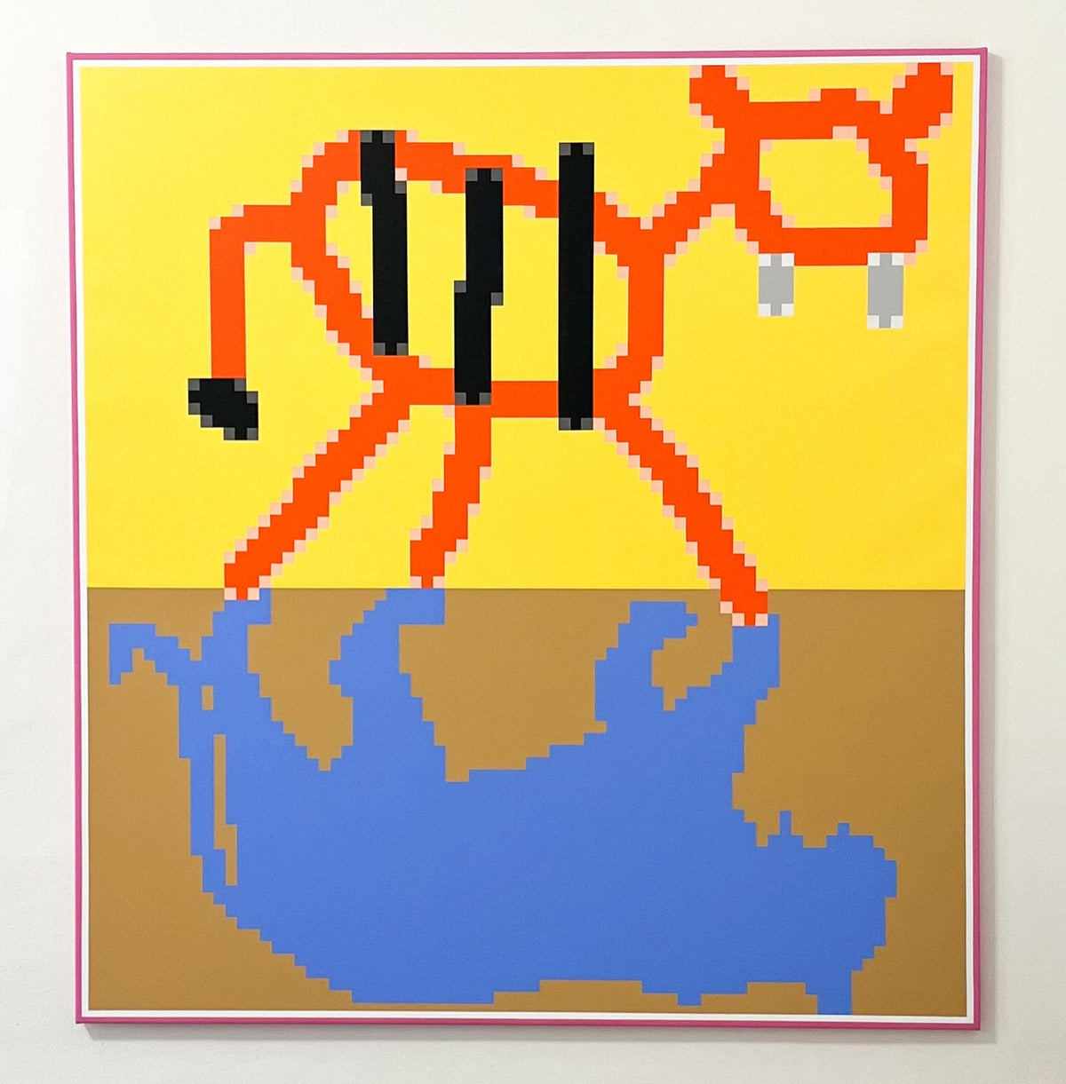 Jiri Mayer's Smilodon painting with a saber tooth cat and its shadow 