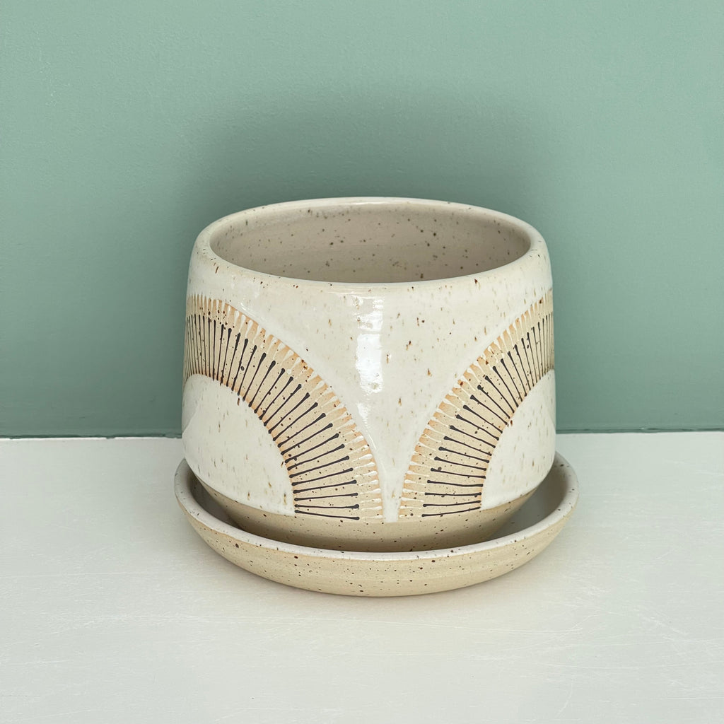 Julems / Ceramics / Planters / 4.5 inch / Double Rays