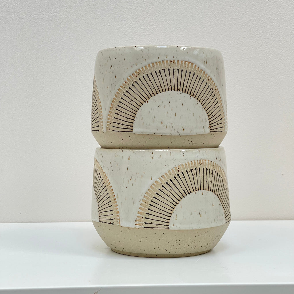 Julems / Ceramics / Planters / 4.5 inch / Double Rays