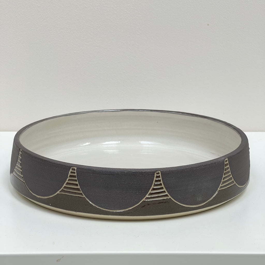 Judith Lemmens designer of Julems Ceramics infuses her Scandinavian influences into her hand thrown ceramic pieces, like this low tray for serving or succulents