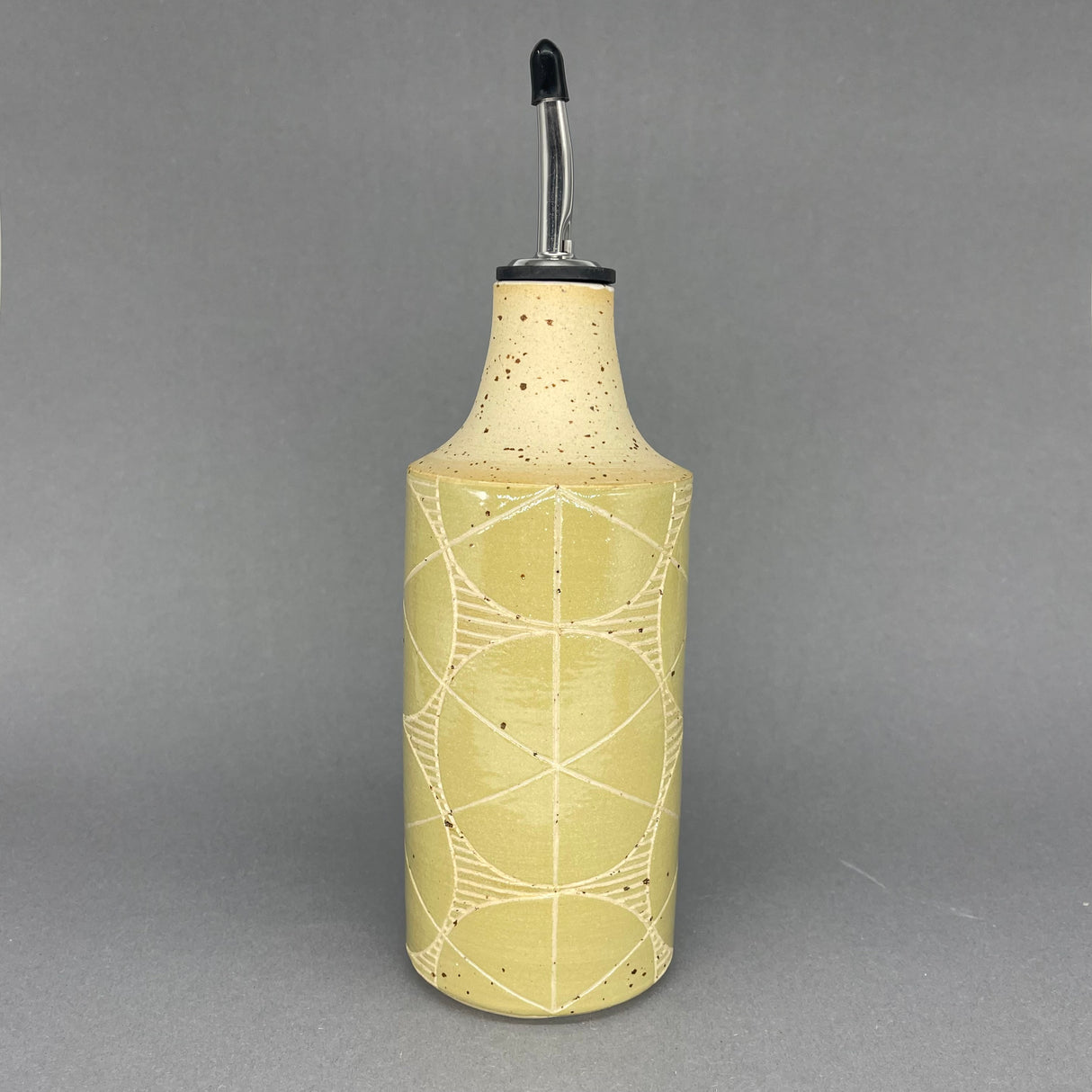 Julems / Ceramics / Oil Vinegar Bottle / Sgraffito Lines Various