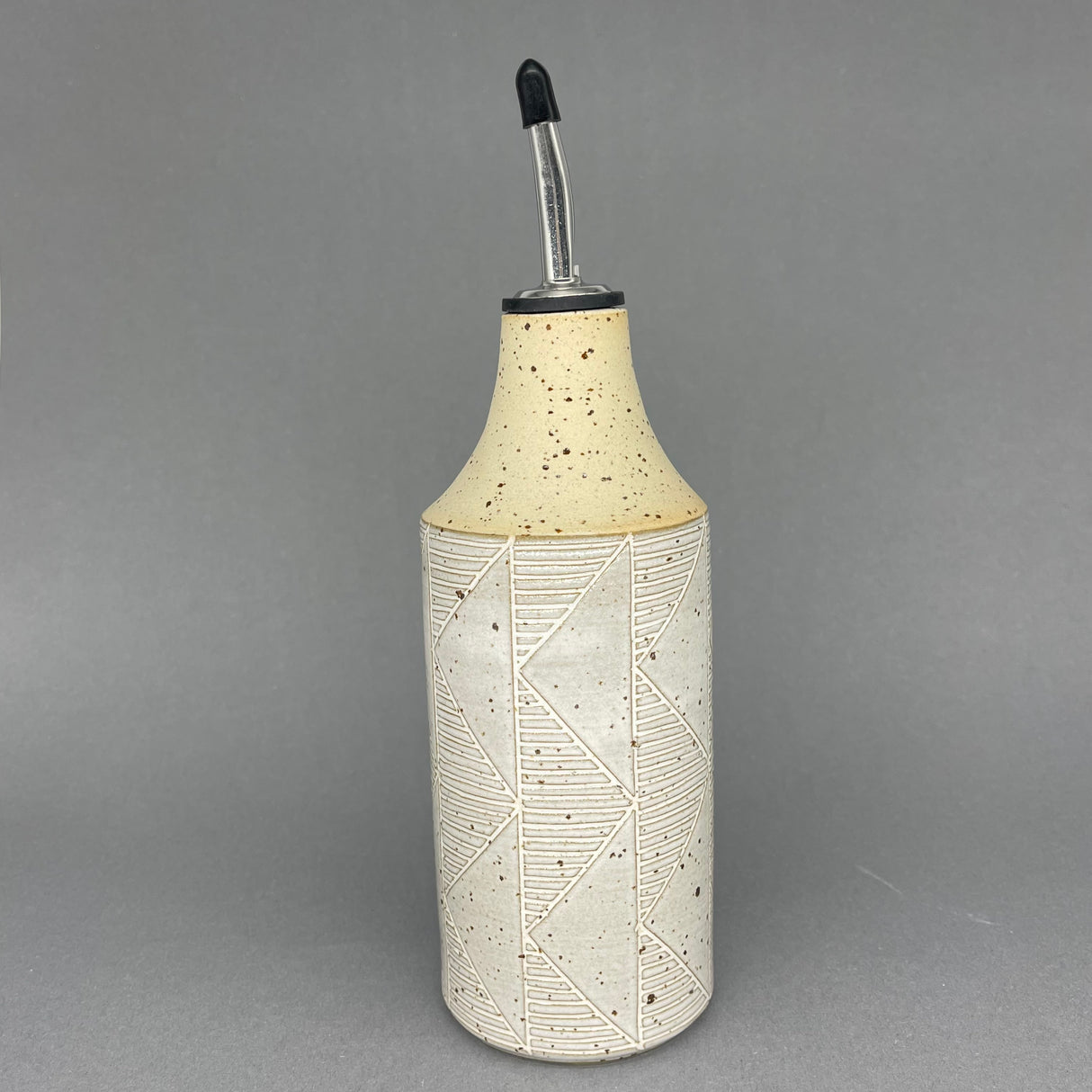 Julems / Ceramics / Oil Vinegar Bottle / Sgraffito Lines Various