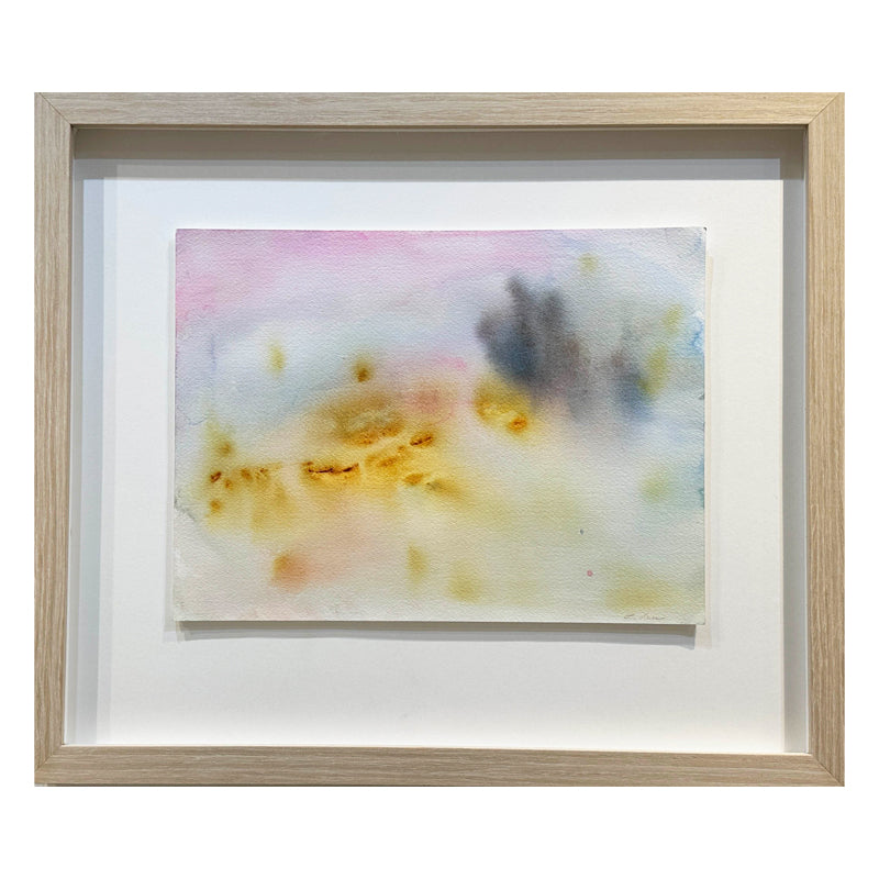 Framed Field of Time Abstract Watercolor Painting