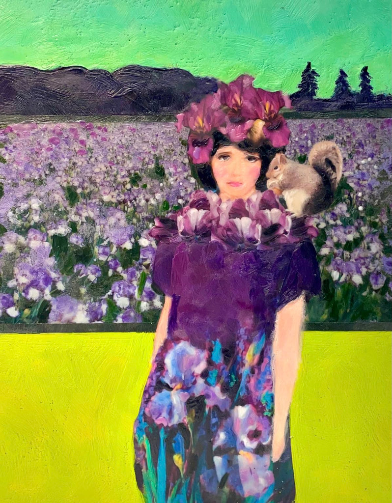 Portrait of Iris. A super bloom by Linda Benenati Encaustic painter. This one is from the Floral Follies series.