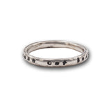 Childless Cat Lady Stamped Sterling Silver Stacking Ring_Shown with the Cat Stamp facing front