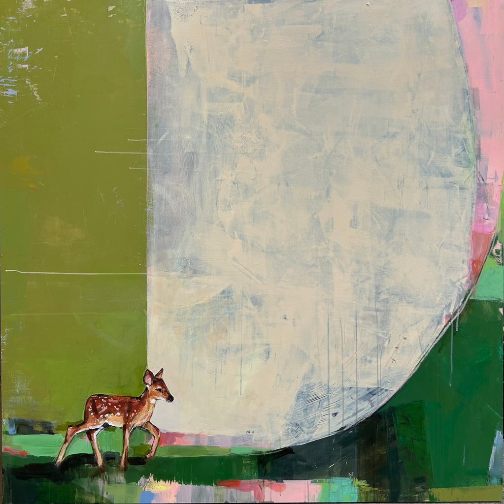 Lightfoot. A deer on the move. We're struck by the emotionality that sits both on the surface and deep beneath. Without always knowing the symbology present in a piece, you can feel the resonance artist Michael McConnell has with living things.