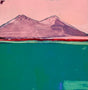 Mountain Meditation 1. A petite painting in homage to the majestic Mount Tamalpais... or any mountain, really. A beautiful study of the relationships of color in pinks and green, by artist Michael McConnell.
