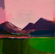 Mountain Meditation 2. A petite abstract painting with pink, purples and greens in homage to the majestic Mount Tamalpais... or any mountain, really. 