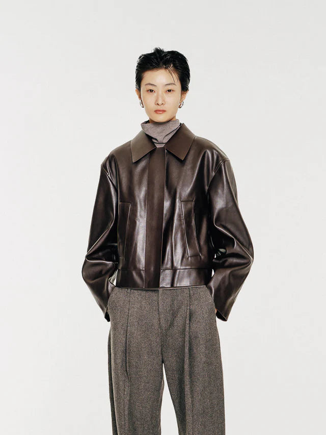Mute by JL / Apparel / Outerwear / Cooper Vegan Leather Cropped Jacket