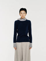 Mute by JL / Apparel / Sweater / Linden Two Tone Wool Hooded Sweater
