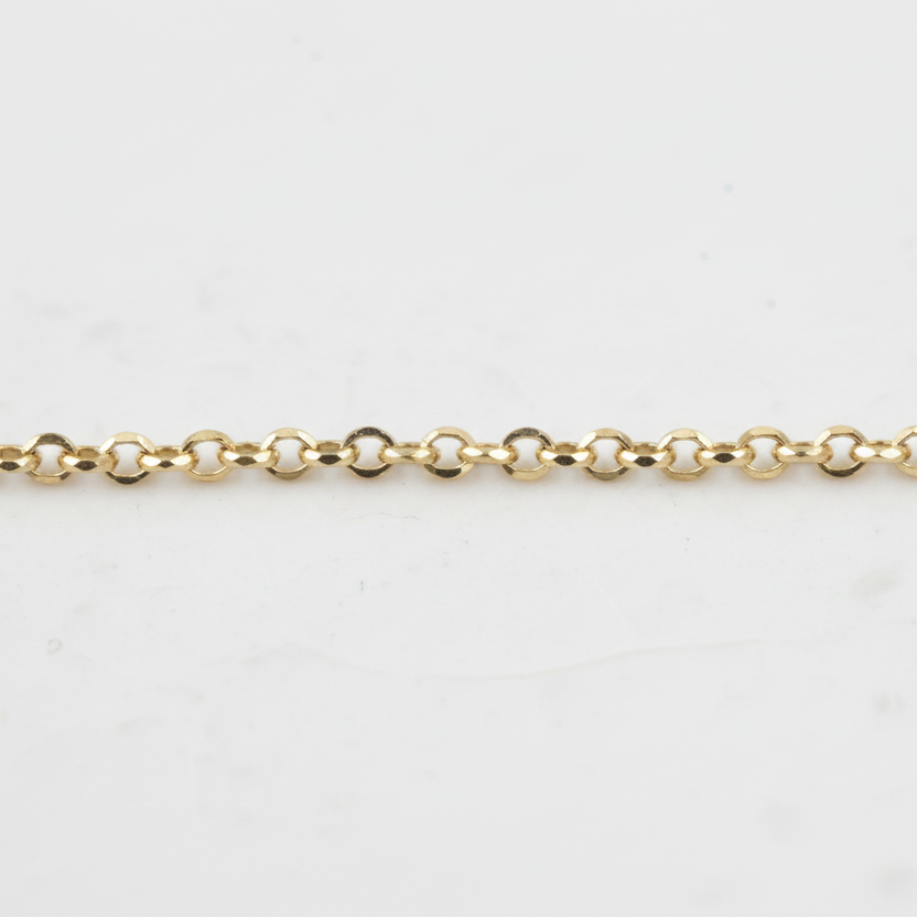 Diamond Cut Rolo Chain Link for Permanent Bracelets. Faceted to catch the light
