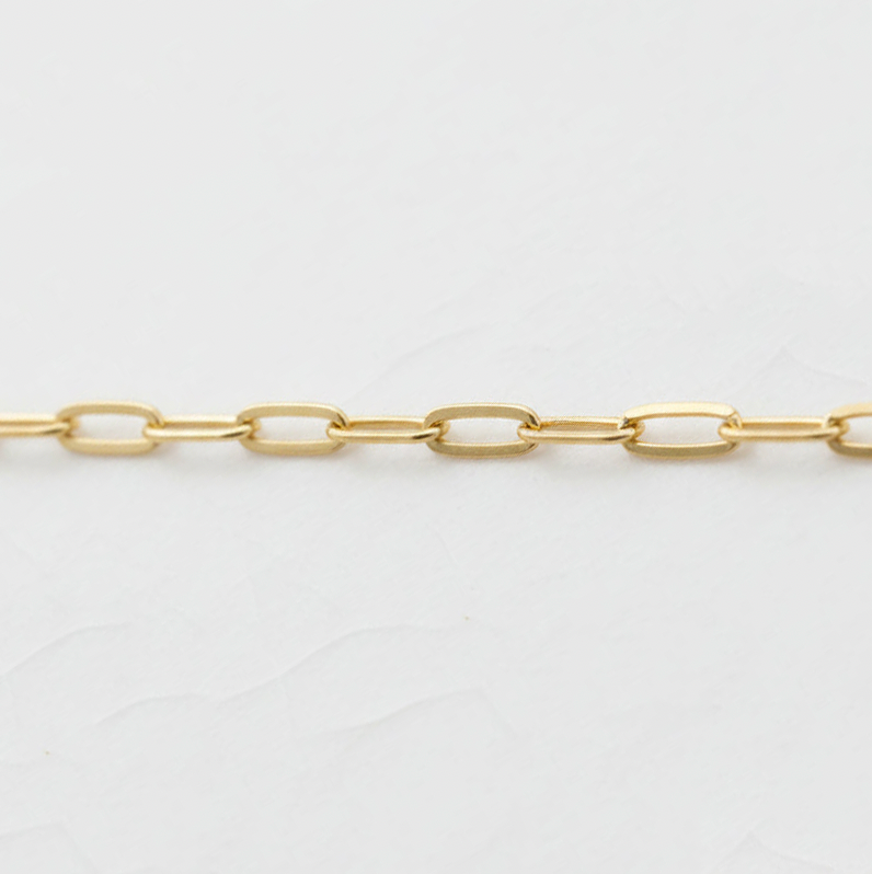 Gold filled paperclip chain permanent jewelry link chain for bracelet and anklet