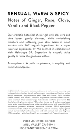 Back Label Ingredient List No 9 Shower Gel