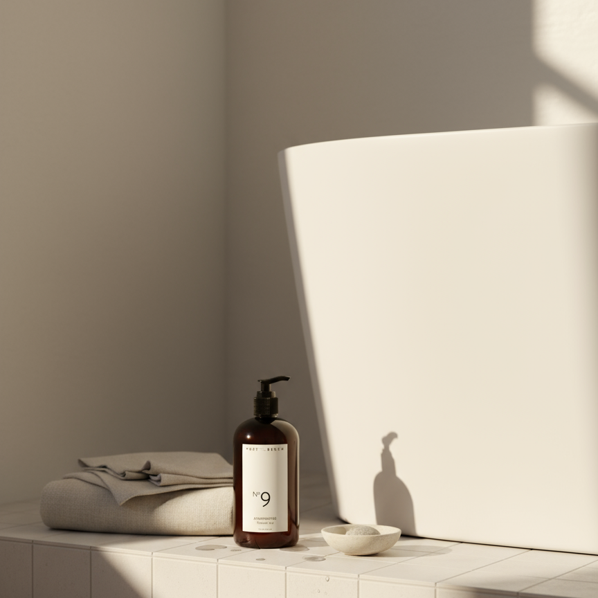 No 9 Organic and Aromatic Shower Gel for the Bath with Sensual Notes of Rose Geranium Clove Black Pepper