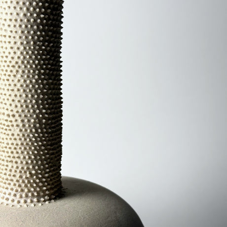 Avigail Remak Prickly Stone Vase. From the Desert Rising collection, inspired by the resilient plants of the desert, their forms, textures, surprising variety, and their tough defenses of spikes and thorns. 
