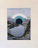 Mountain landscape with an integrated cut paper design