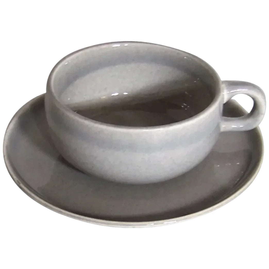 Russel Wright Vintage Grey Ceramic Cup and Saucer