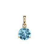 Aquamarine Gem Pendant with 3 Prong Setting on Chain