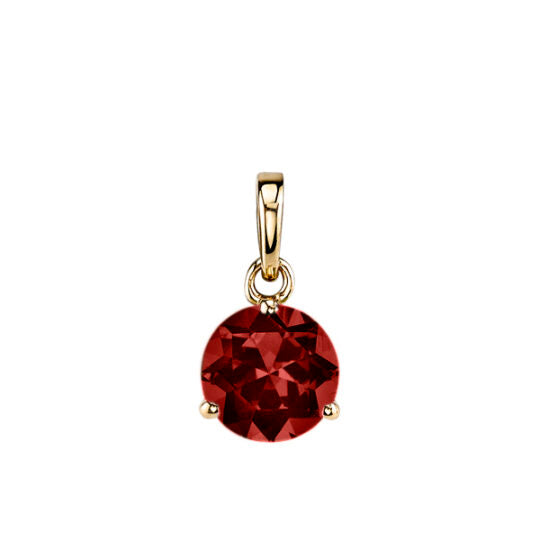 Garnet Gem Pendant with 3 Prong Setting on Chain