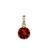 Garnet Gem Pendant with 3 Prong Setting on Chain