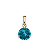 London Blue Gem Pendant with 3 Prong Setting on Chain