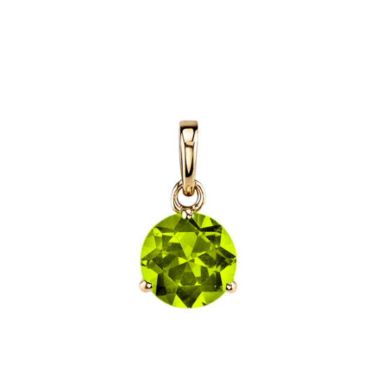 Peridot Gem Pendant with 3 Prong Setting on Chain