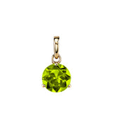 Peridot Gem Pendant with 3 Prong Setting on Chain